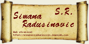 Simana Radusinović vizit kartica